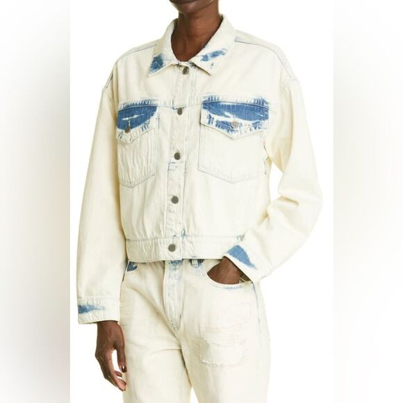 Oak & Acorn Everyday Dip Dye Denim Trucker Jacket Dipped Indigo Small NEW $390 - Picture 2 of 8